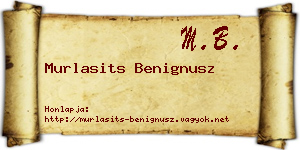 Murlasits Benignusz névjegykártya